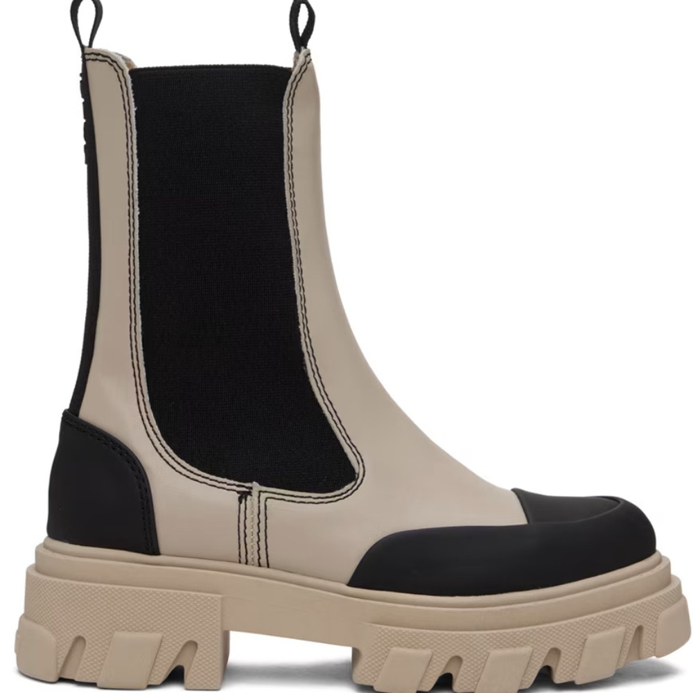 GANNI Brand New Cleated Mid Chelsea Boots